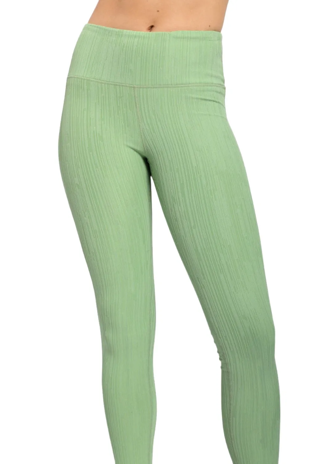 Textured Lines Jacquard High Waist Leggings APH8090