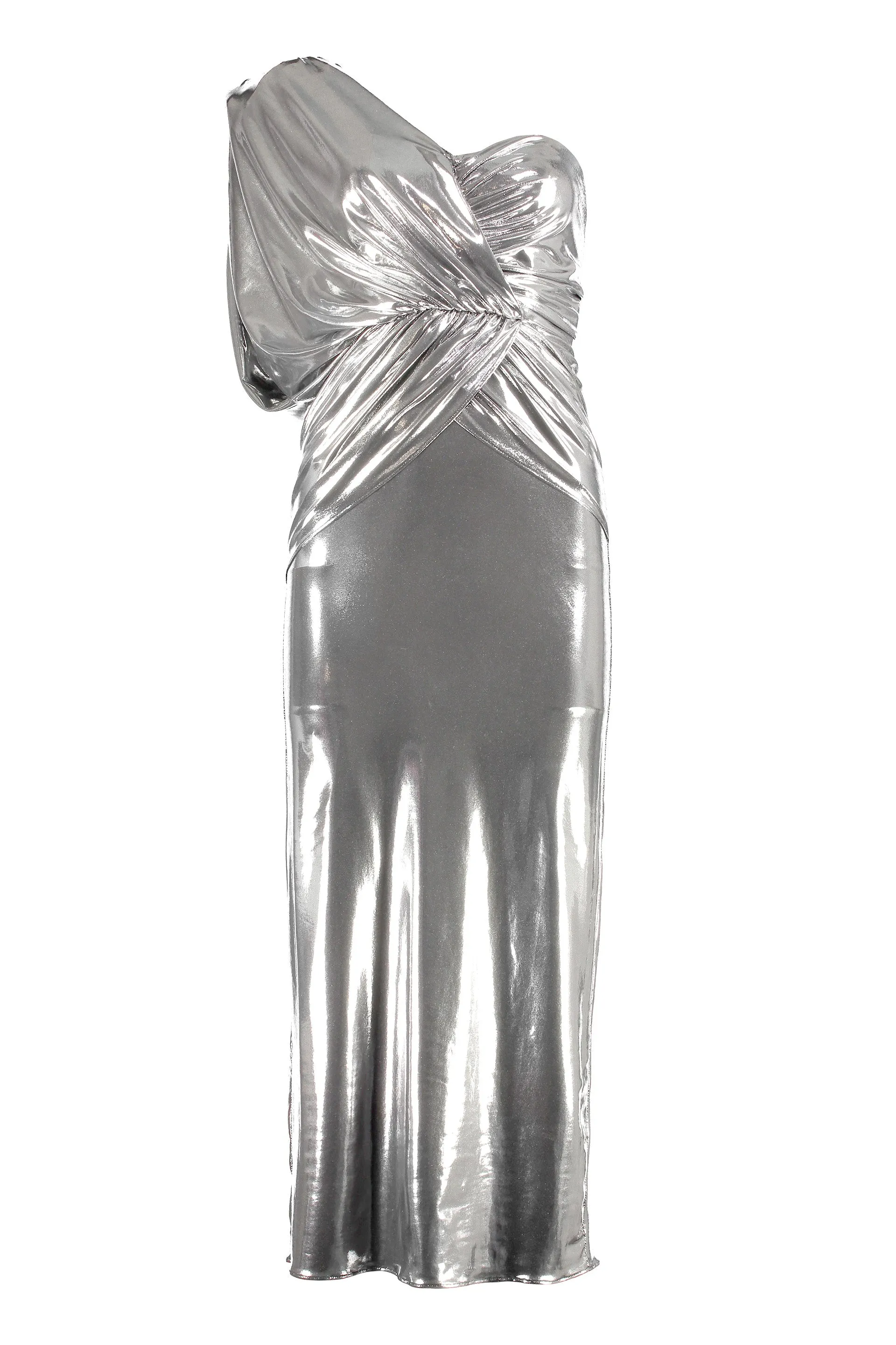 The Attico One-Shoulder Midi Dress
