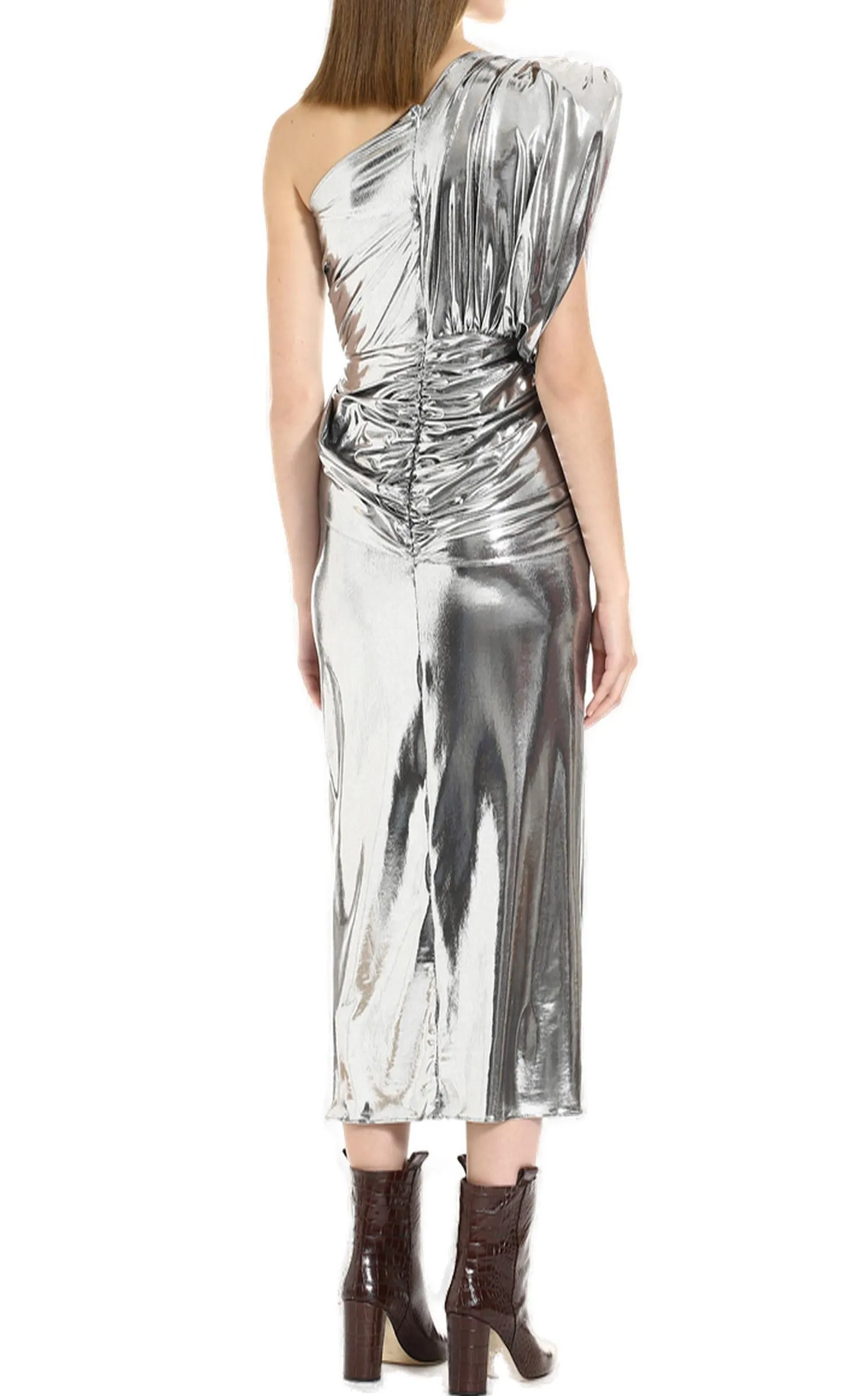 The Attico One-Shoulder Midi Dress