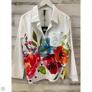 Top Long Sleeve By Clothes Mentor In White, Size: L