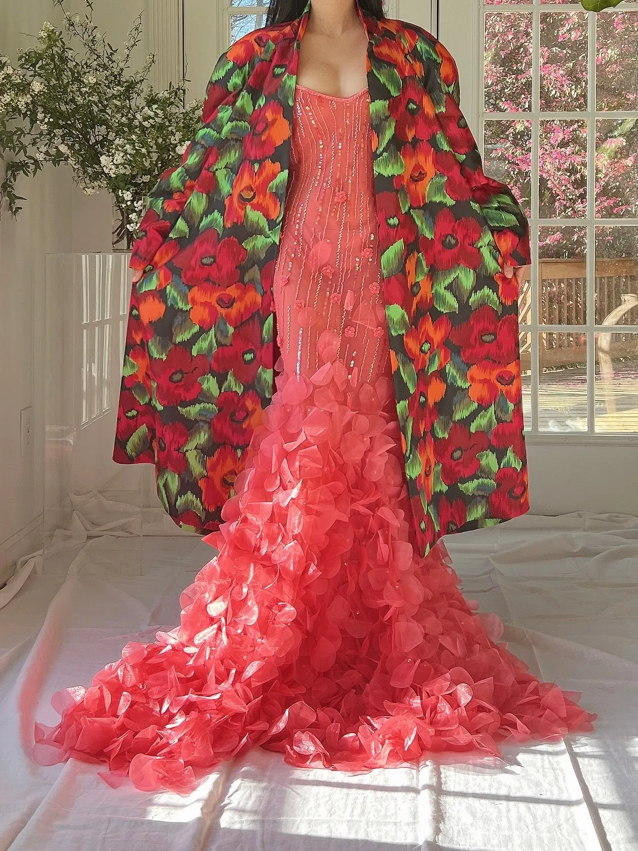 Vintage Victor Costa Silk Tafetta Duster - OSFM