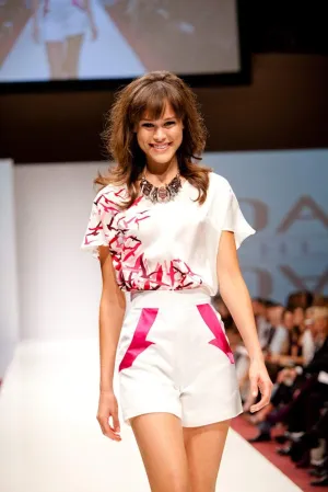 White and Pink Bird Shorts