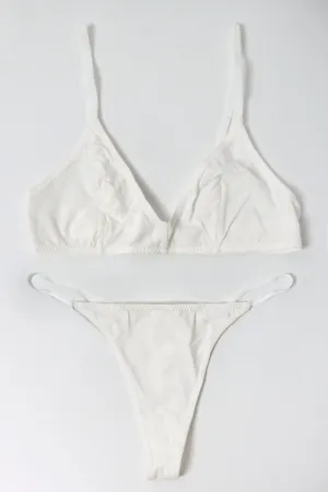White Bralet and Thong Lingerie Set