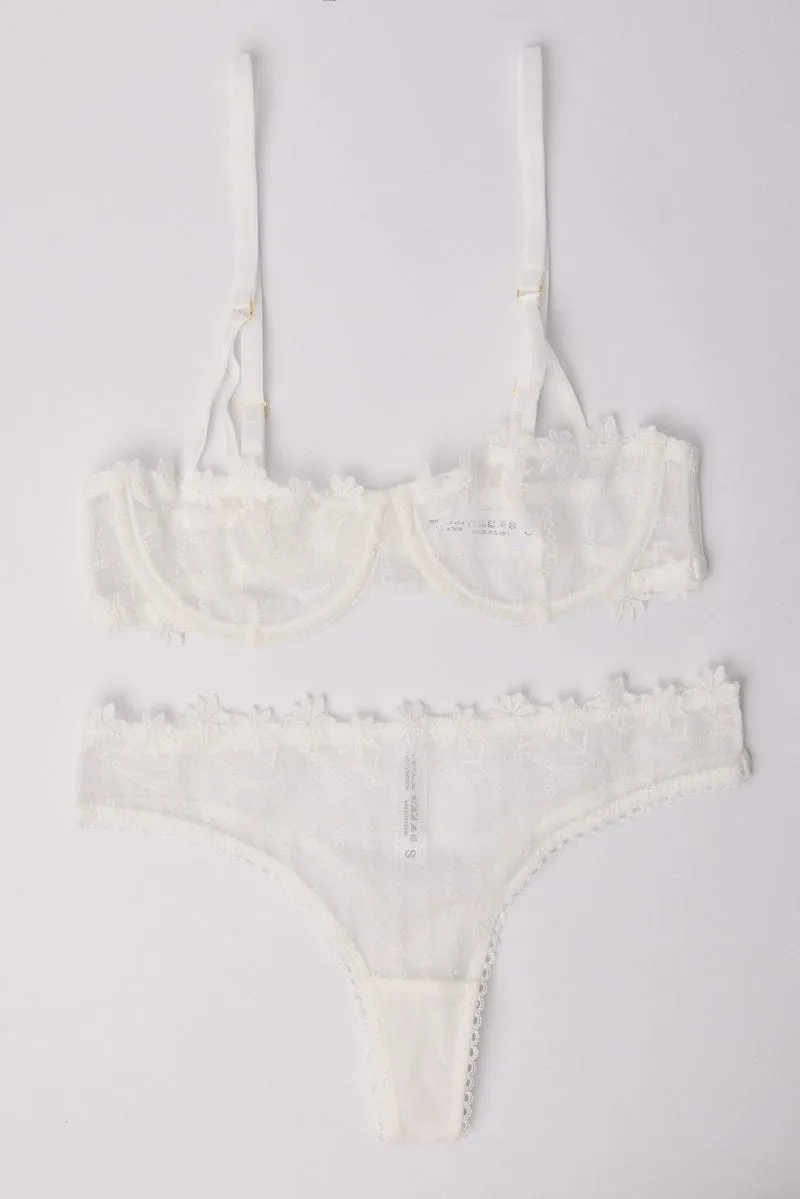 White Embroidery Lingerie Set