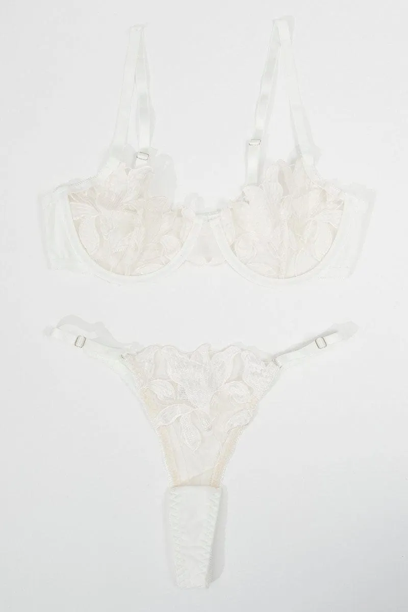 White Embroidery Lingerie Set