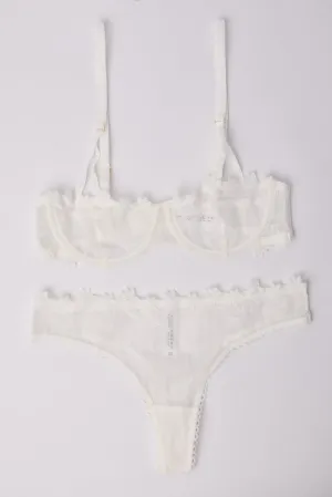 White Embroidery Lingerie Set