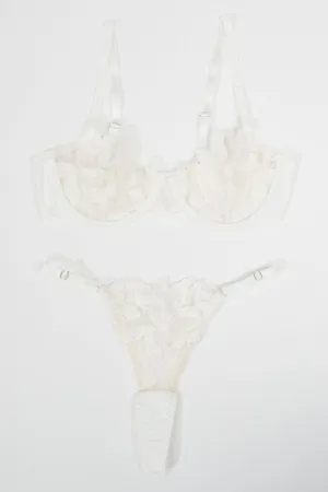 White Embroidery Lingerie Set