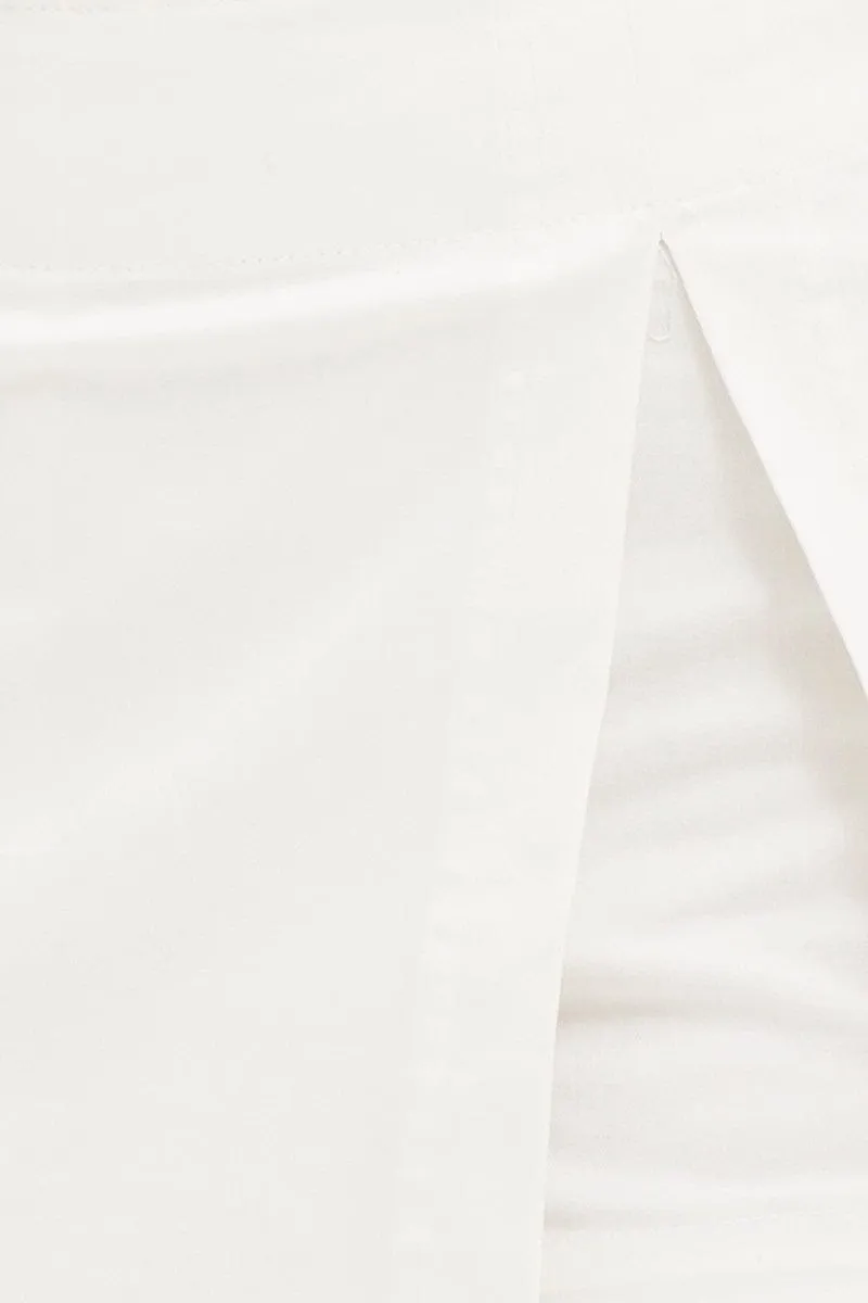 White Low Rise Micro Mini Skort Skirt