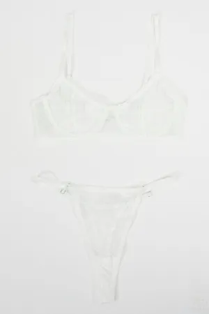 White Mesh Lingerie Set