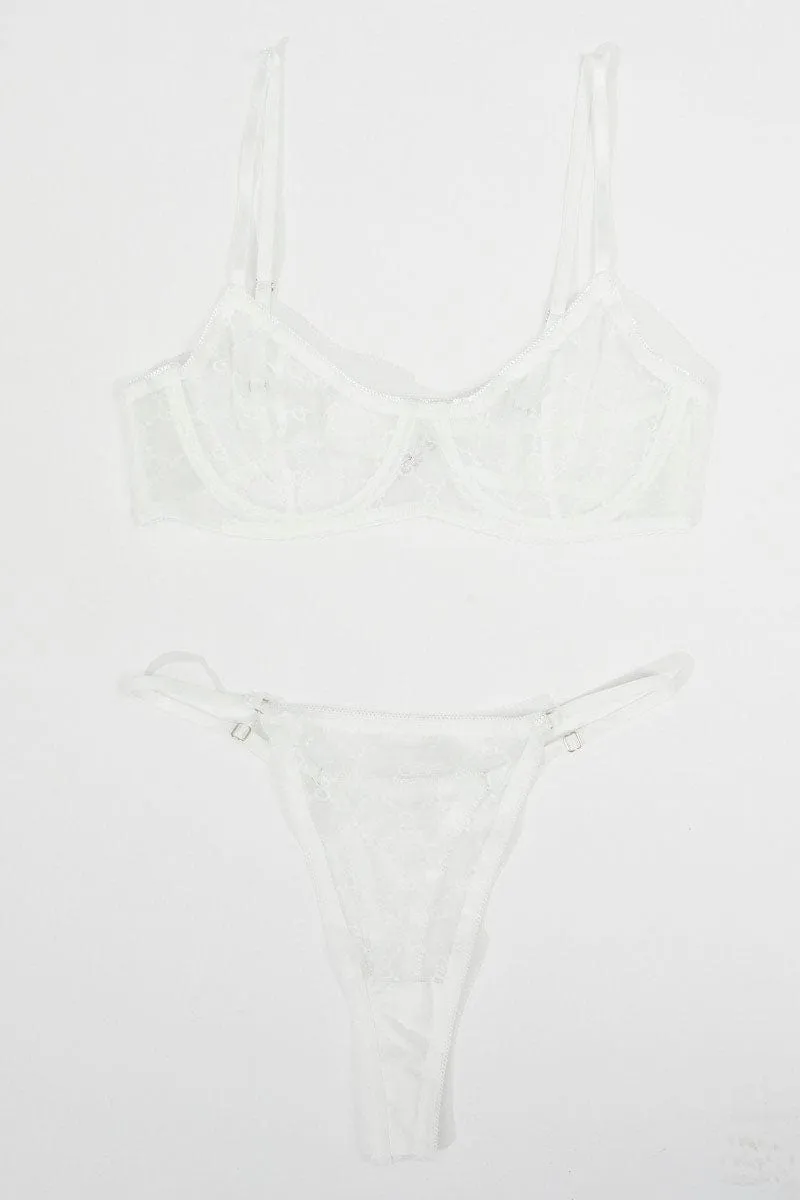 White Mesh Lingerie Set