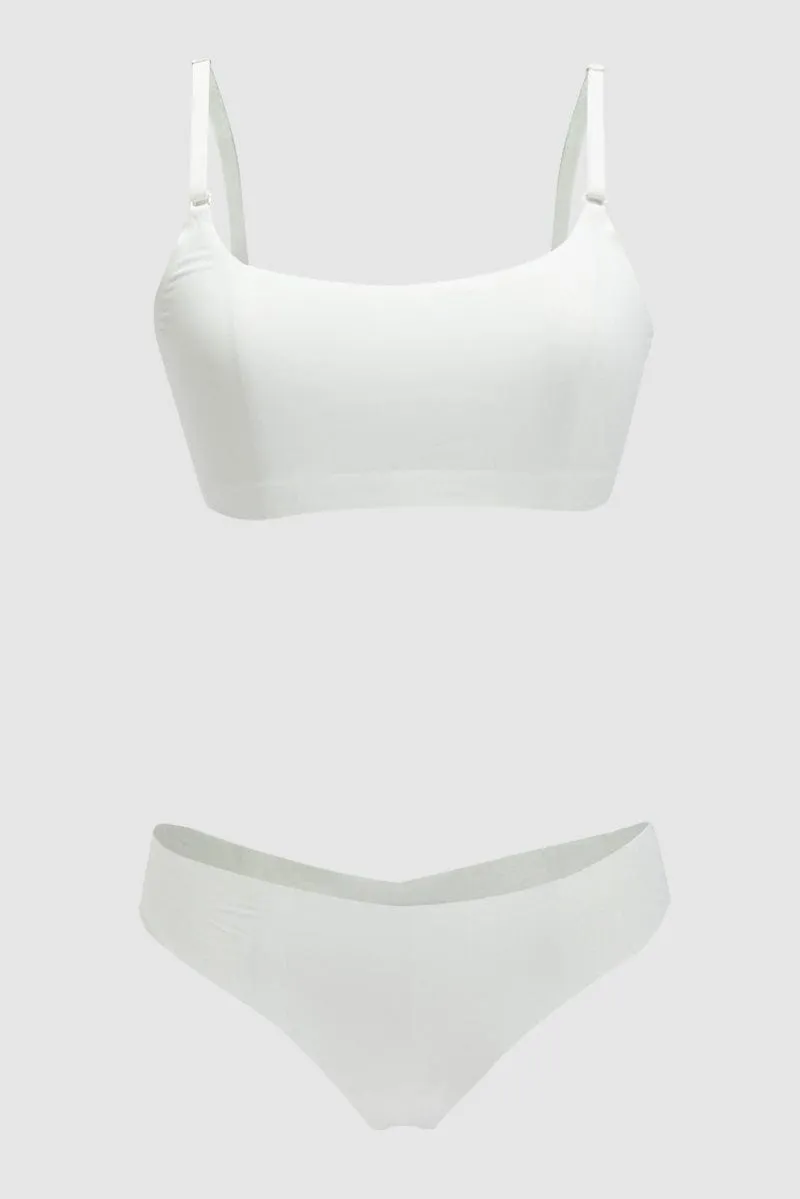 White No Wired Lingerie Set