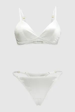 White Satin Lingerie Set