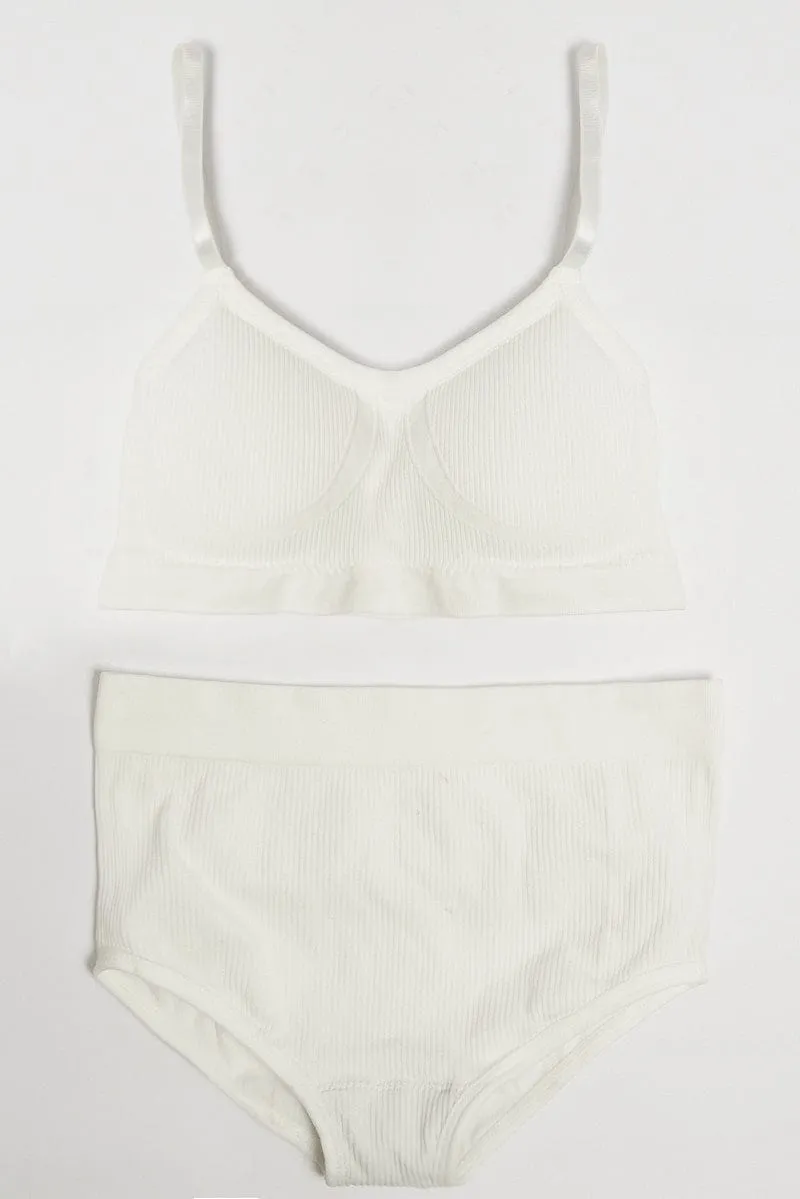 White Seamless Lingerie Set