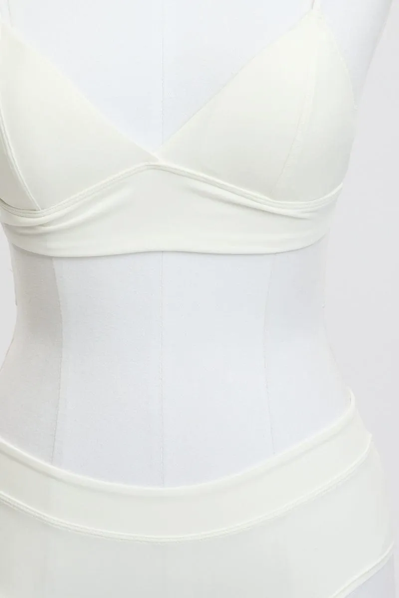 White Triangle Bra and Briefs Lingerie Set