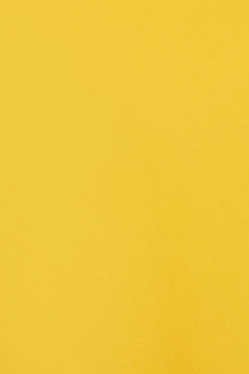 Yellow Deep V Plunge One Piece Swimsuit