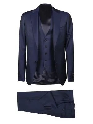 Z Zegna Three-Piece Single-Breasted Suit