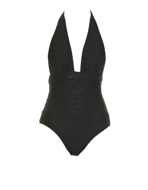 Zadig & Voltaire Logo Detailed Halterneck One-Piece Swimsuit