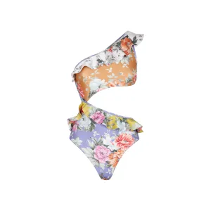 Zimmermann Pattie Cut-Out Frill One-Piece Swimsuit